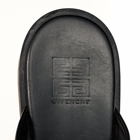 Givenchy Black Calf Leather Squared Show Backless Loafers - Picture 9 of 11